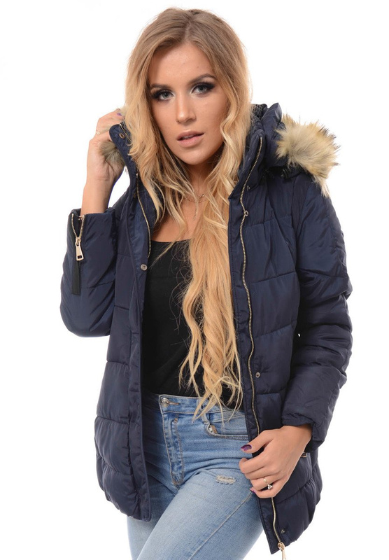 Damska Zimowa Kurtka Ortalionowa Renata Granatowa