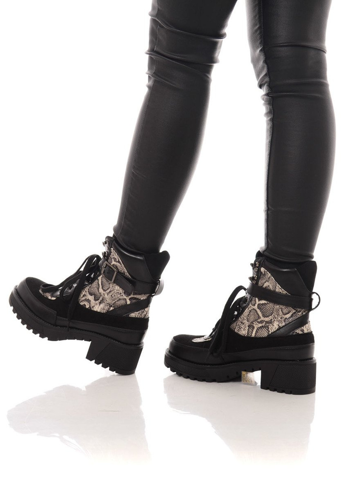 Botki Traperki Na Platformie Czarne