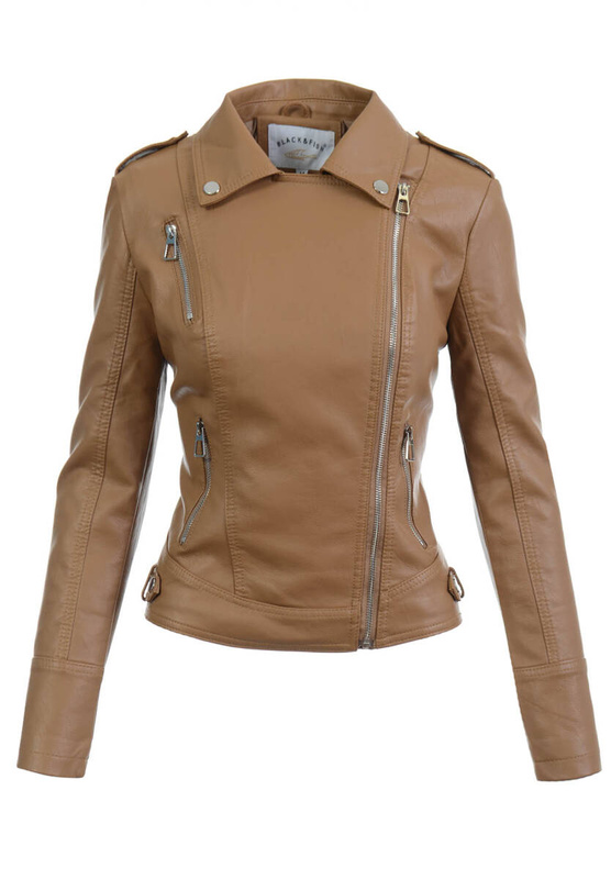 Damska Kurtka Ramoneska Inka Jasno Brązowa