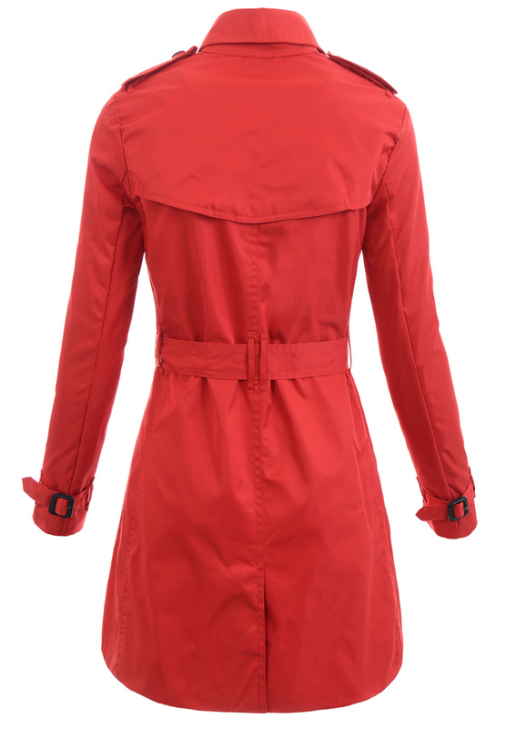 Damska Kurtka Parka Wiosenna Judie Czerwona