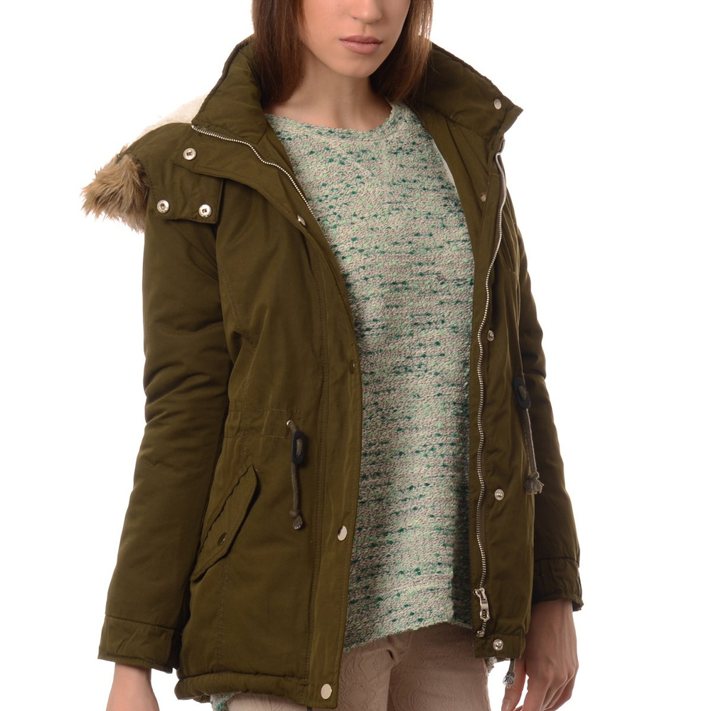 Damska Kurtka Parka Zimowa Zielona