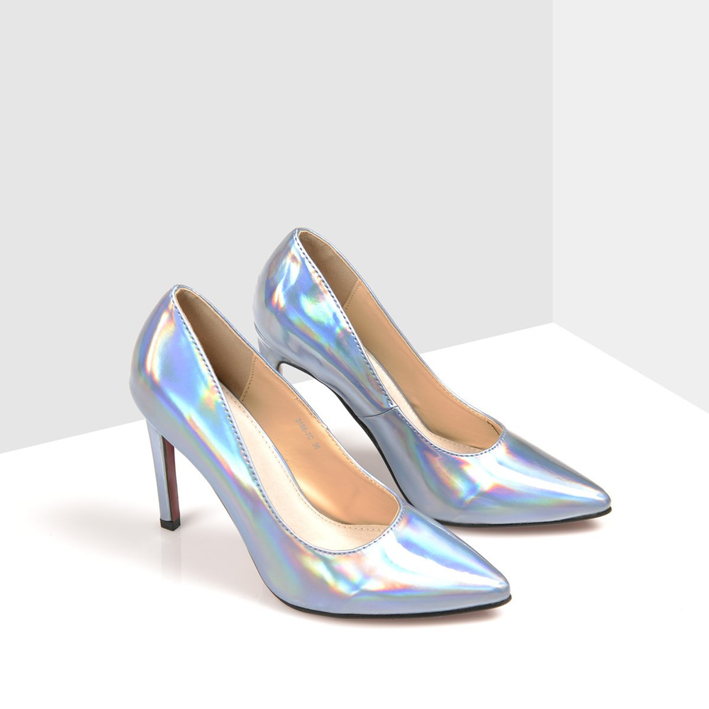 Niebieskie Szpilki Lu Boo Hologramowe