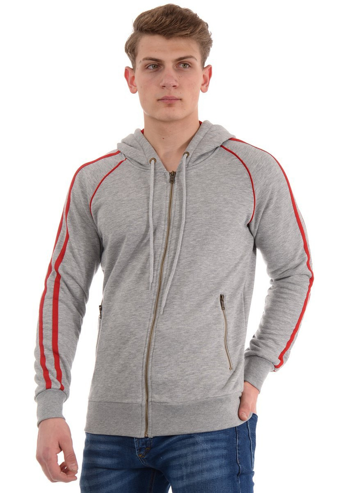 Męska Bluza Z Kapturem Szara