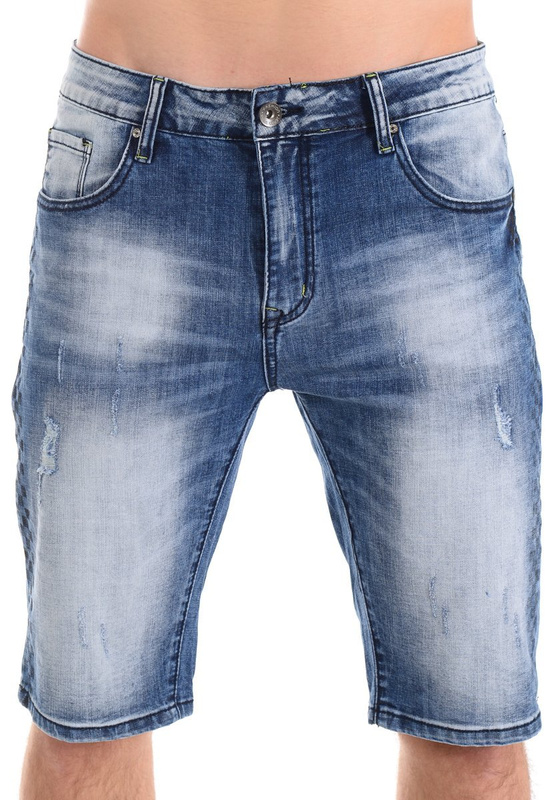 Męskie Spodenki Jeansowe Niebieskie