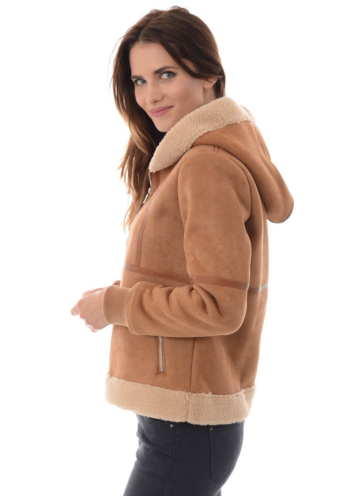 Damska Zimowa Kurtka Kożuszek Miriam Brązowa