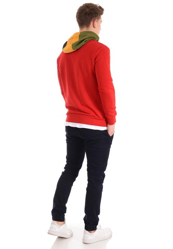 Męska Bluza Z Kapturem Czerwona