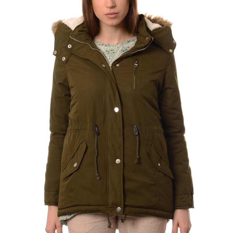 Damska Kurtka Parka Zimowa Zielona