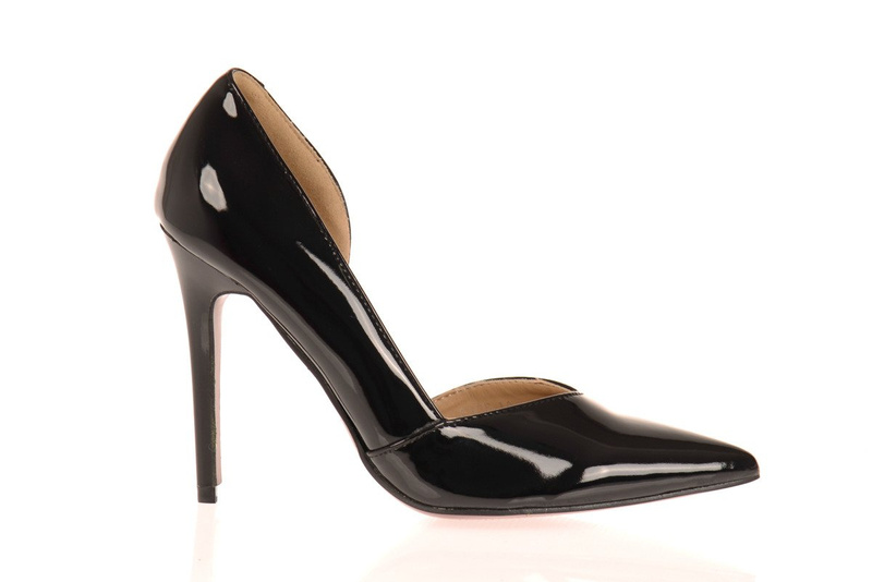 Asymetryczne Czółenka Szpilki Szpic Czarne