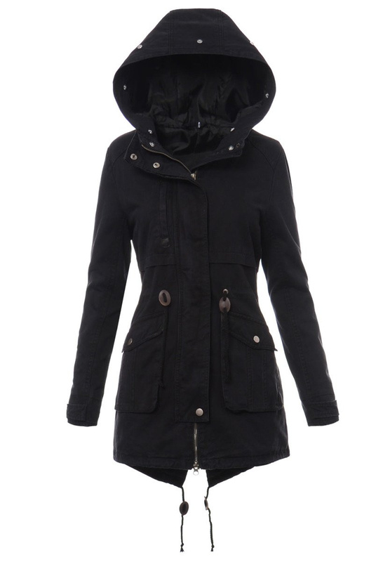 Damska Parka Kurtka Wiosenno Zimowa 2w1 Benita Czarna