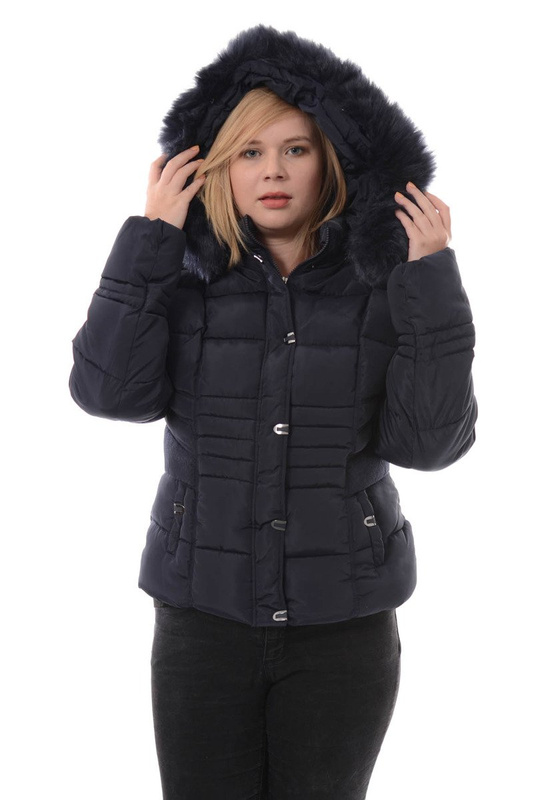 Damska Zimowa Ortalionowa Kurtka Granatowa