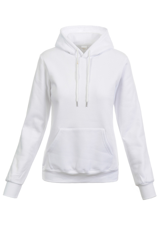 Damska Bluza Z Kapturem Kangurka Biała