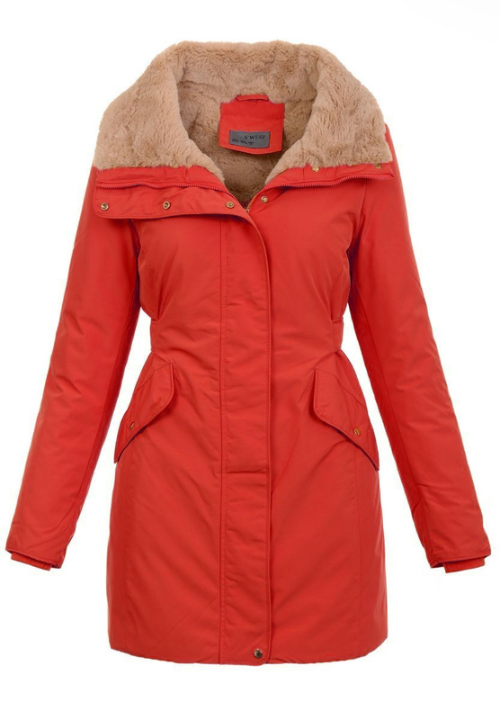 Zimowa Kurtka Parka Mirela Czerwona