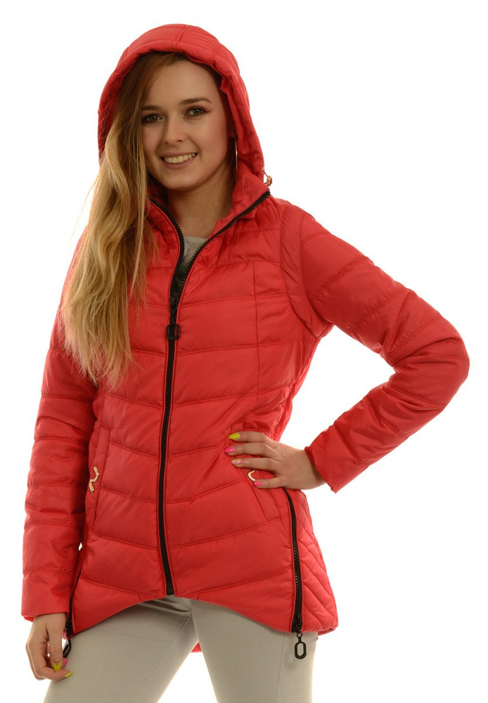 Damska Jesienna Wiosenna Kurtka / Bezrękawnik 2w1 Czerwona