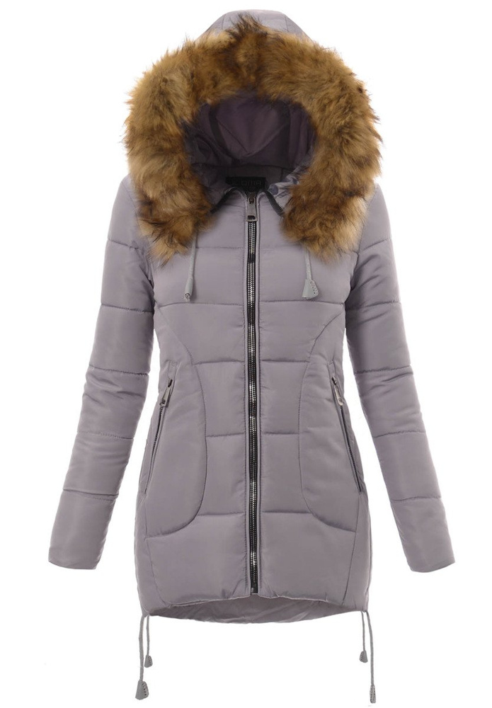 Damska Zimowa Ortalionowa Kurtka Pamela Szara