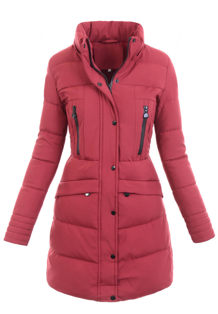 Damska Kurtka Zimowa Ortalionowa Janina Bordowa