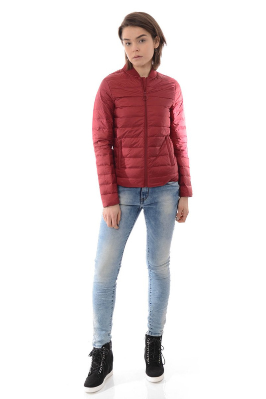 Damska Puchowa Wiosenna Kurtka Kornelia Bordowa