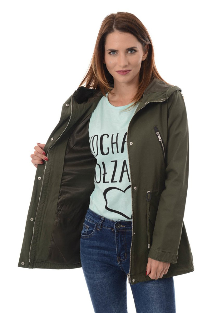 Damska Kurtka Parka Wiosenna Małgorzata Zielona