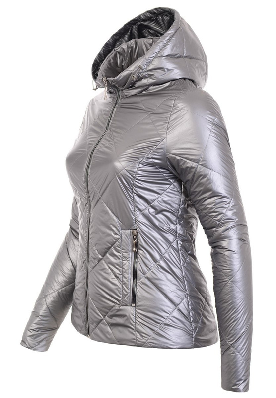 Damska Wiosenna Kurtka Stefania Srebrna