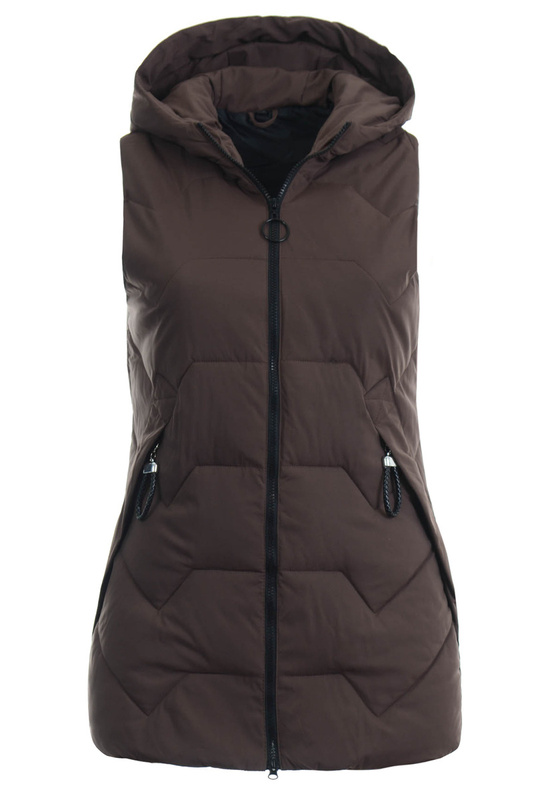 Damska Kamizelka Bezrękawnik Marcela Brązowy