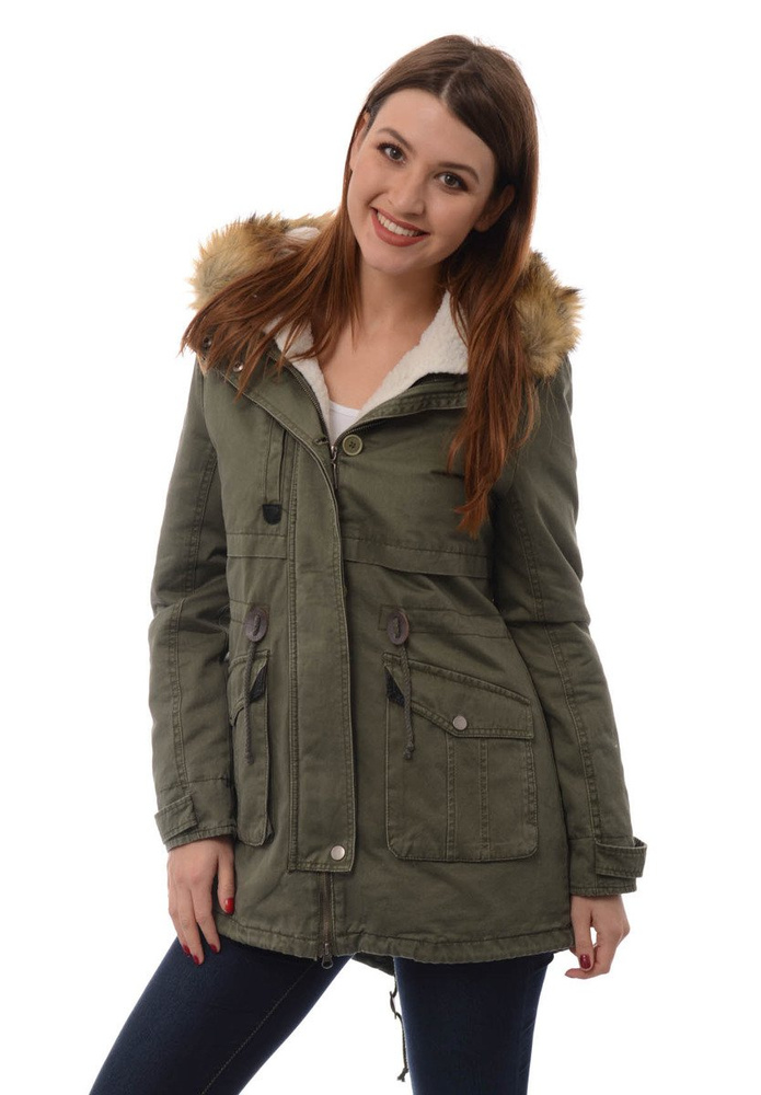 Damska Parka Kurtka Wiosenno Zimowa 2w1 Benita Zielona
