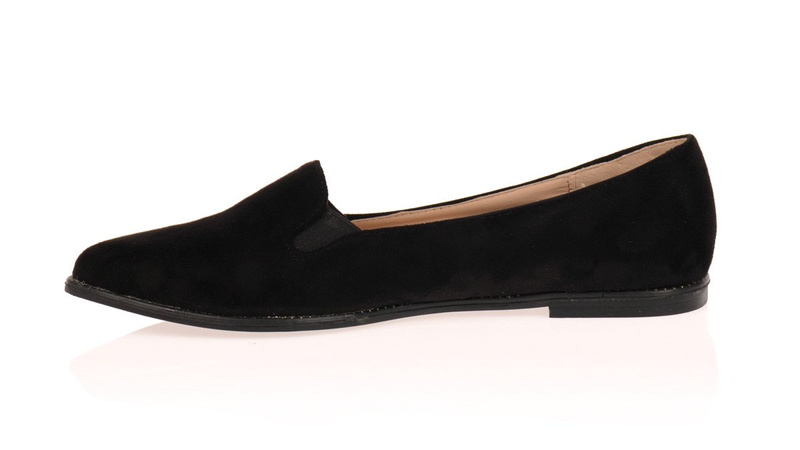 Piękne Balerinki Lordsy SlipOn Welur Czarne