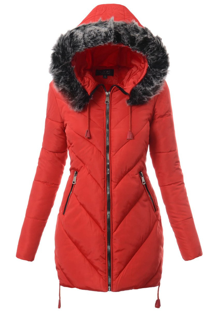 Damska Zimowa Kurtka Ortalionowa Lucyna Czerwona