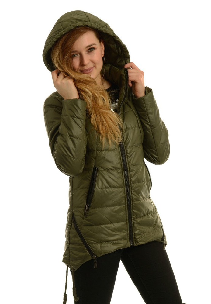 Damska Jesienna Wiosenna Kurtka Ortalionowa Asena Zielona