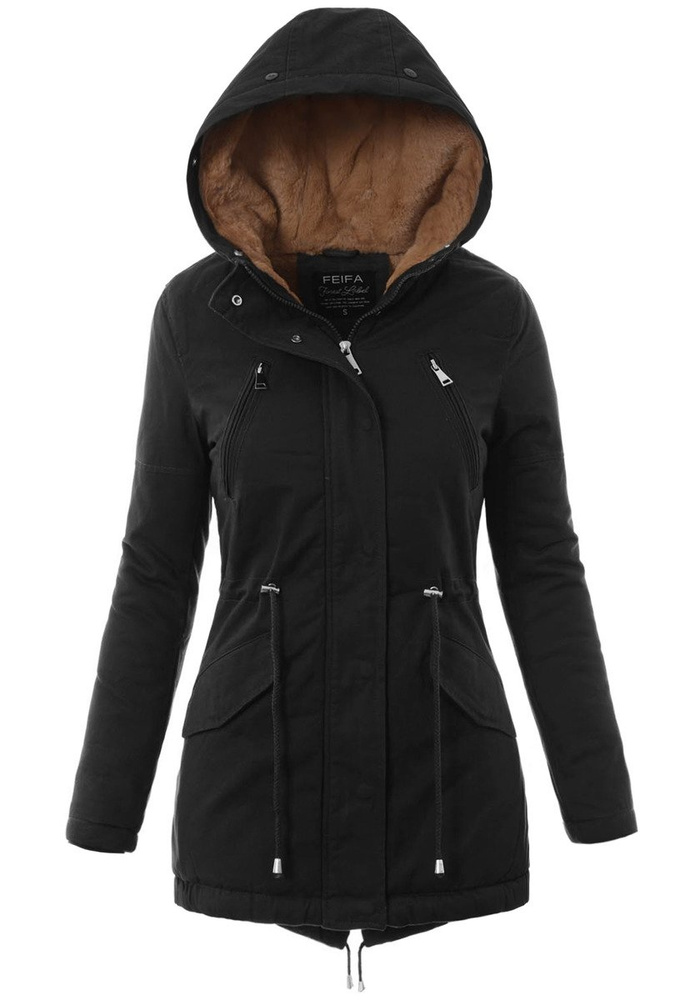 Damska Kurtka Parka Zimowa Czarna