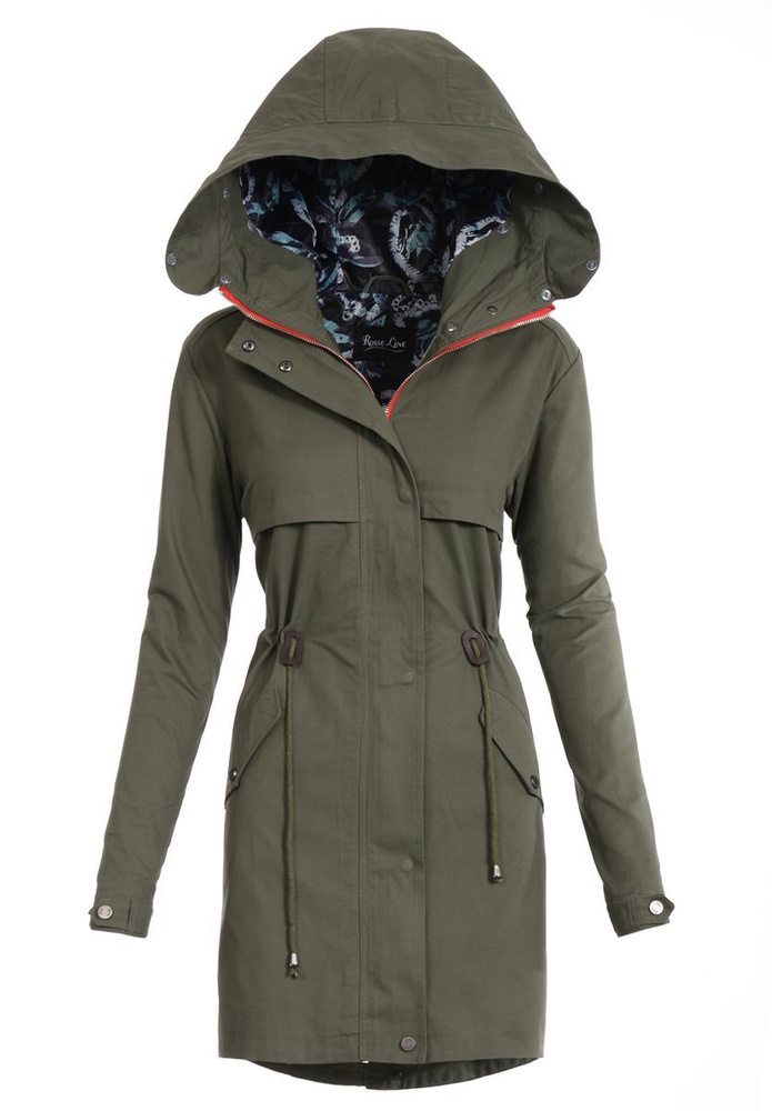 Damska Kurtka Parka Wiosenno Zimowa 2w1 Zielona