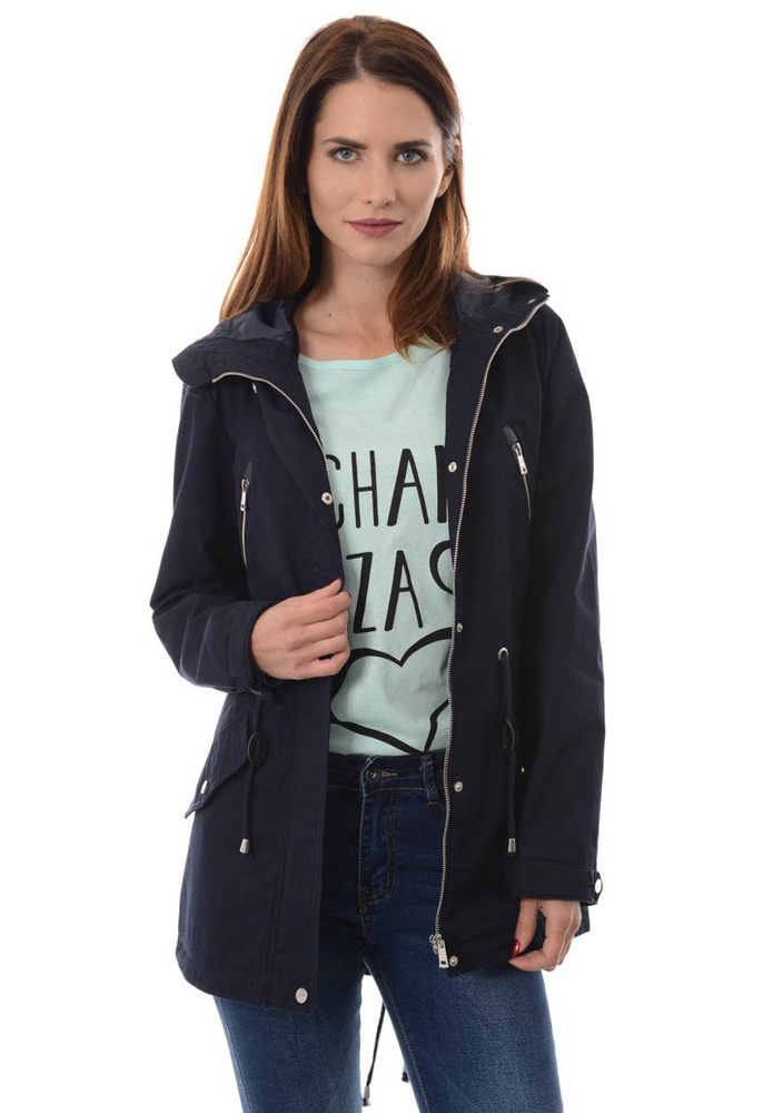 Damska Kurtka Parka Wiosenna Małgorzata Granatowa