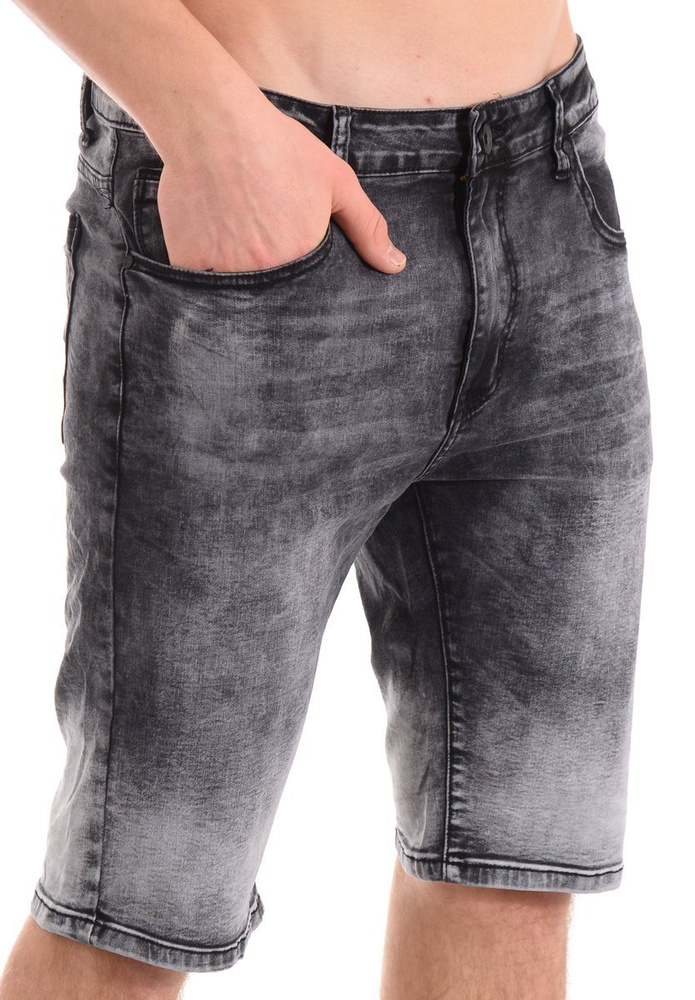 Męskie Spodenki Jeansowe Czarne