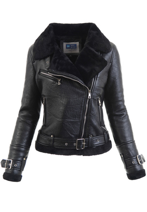 Damska Zimowa Kurtka Kożuszek Aurora Czarna