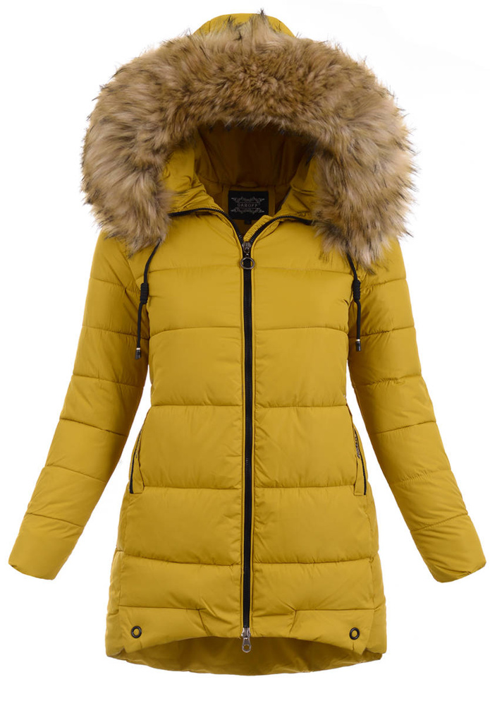 Damska Zimowa Kurtka Żółta