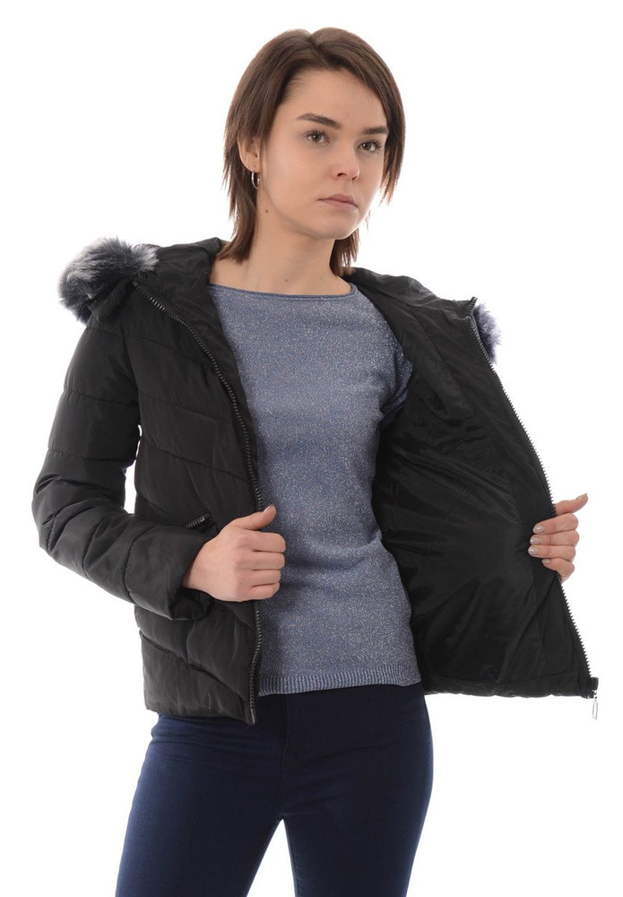 Damska Zimowa Kurtka Ortalionowa Czarna
