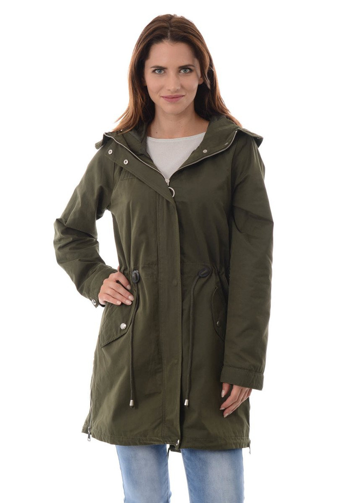 Damska Kurtka Parka Zimowa 2w1 Zielona