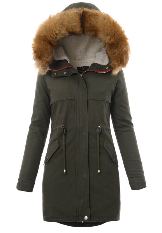 Damska Kurtka Parka Zimowa 2w1 Nataly Zielona