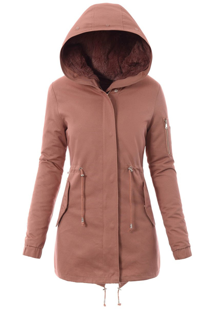 Piękna Damska Kurtka Parka 2w1 Emilia Różowa