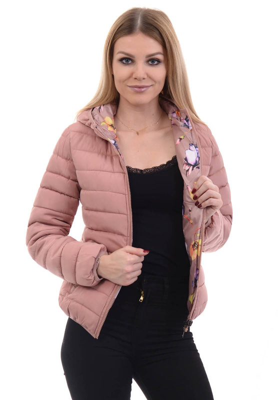Damska Dwustronna Wiosenno - Jesienna Kurtka Judyta Różowa