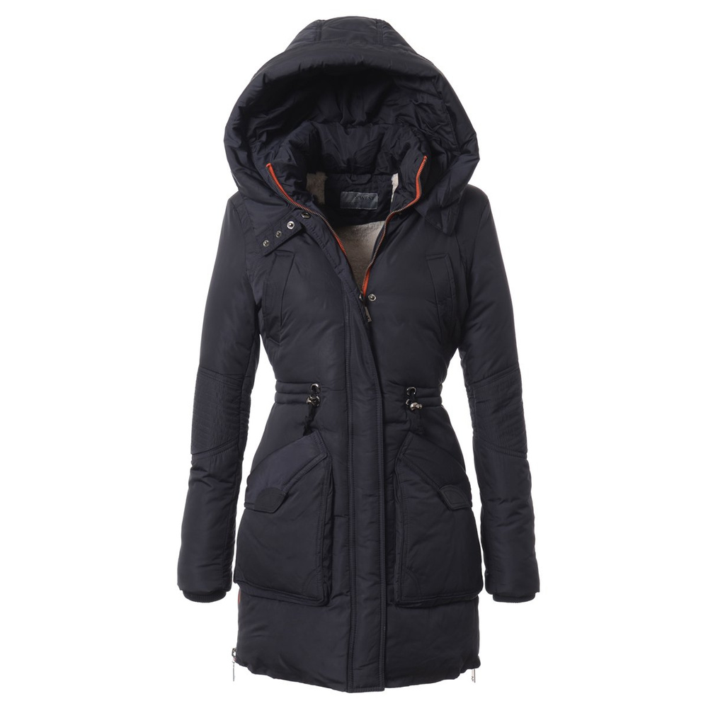 Damska Zimowa Kurtka Płaszczyk Granatowa