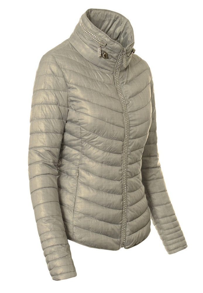 Damska Jesienna Wiosenna Kurtka Ortalionowa Szara Melanż