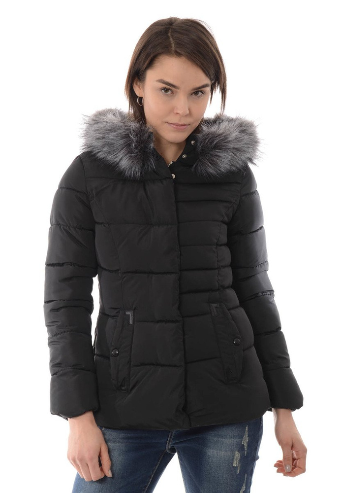 Damska Zimowa Kurtka Ortalionowa Czarna