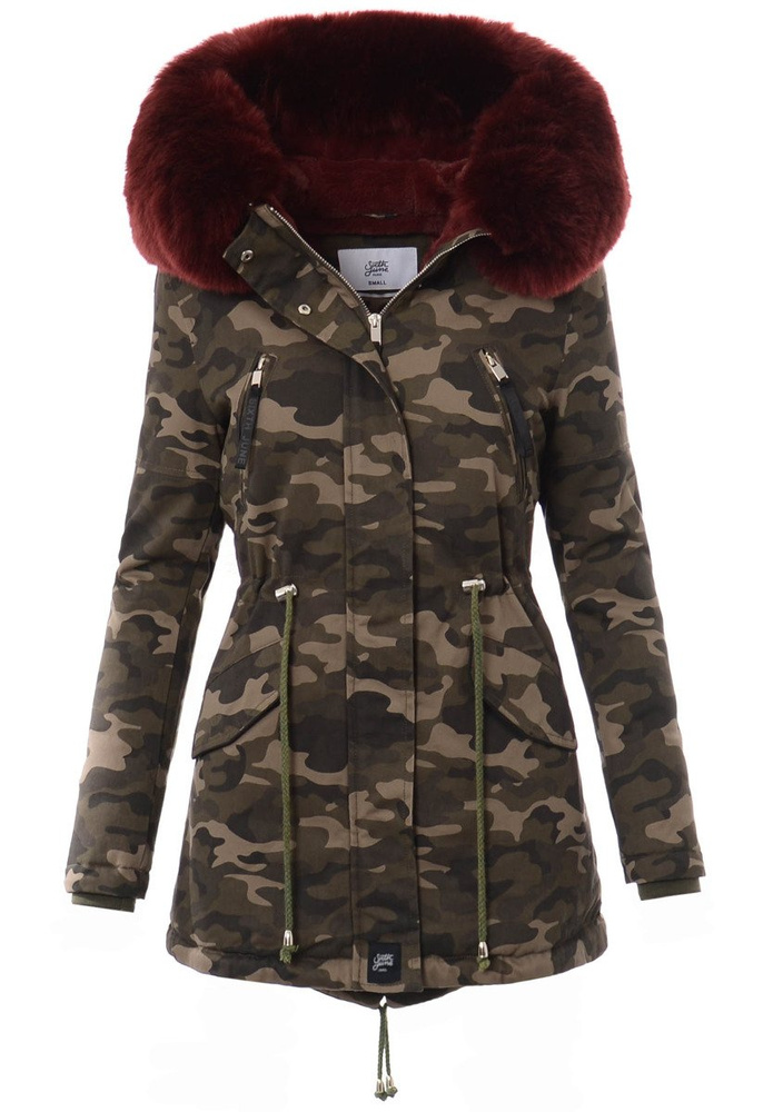 Kurtka Parka Aleksandra Moro Z Bordowym Futrem