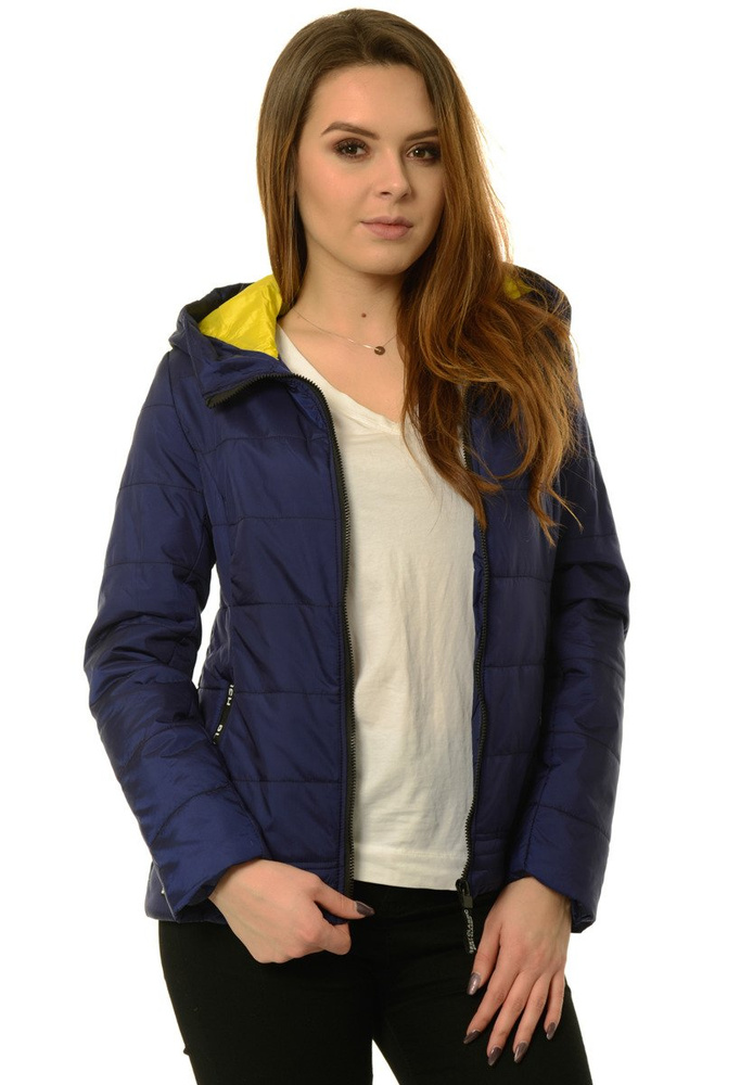 Damska Jesienna Wiosenna Kurtka Granatowa