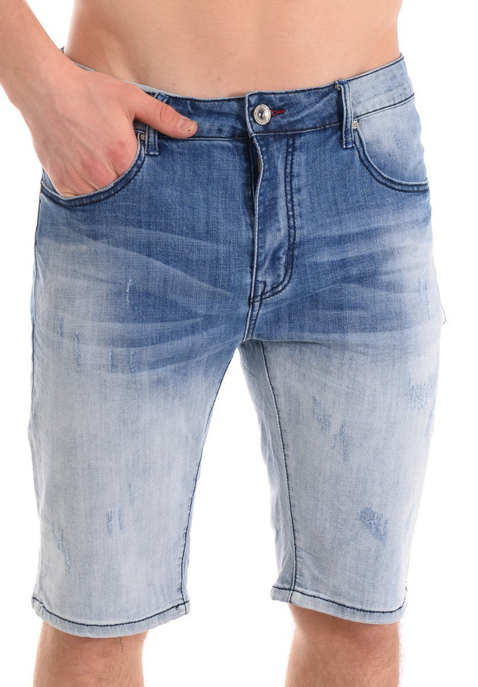 Męskie Spodenki Jeansowe Niebieskie