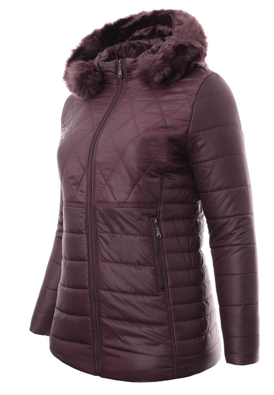 Damska Zimowa Ortalionowa Kurtka Fioletowa