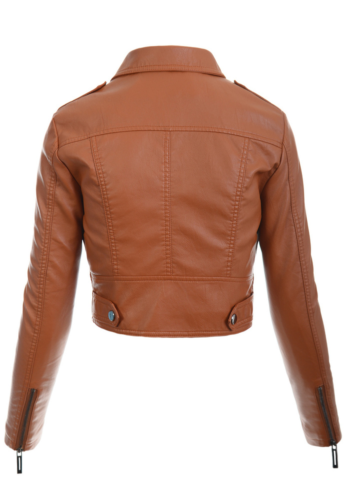 Damska Kurtka Ramoneska Melani Brązowa