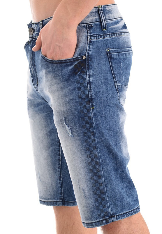 Męskie Spodenki Jeansowe Niebieskie