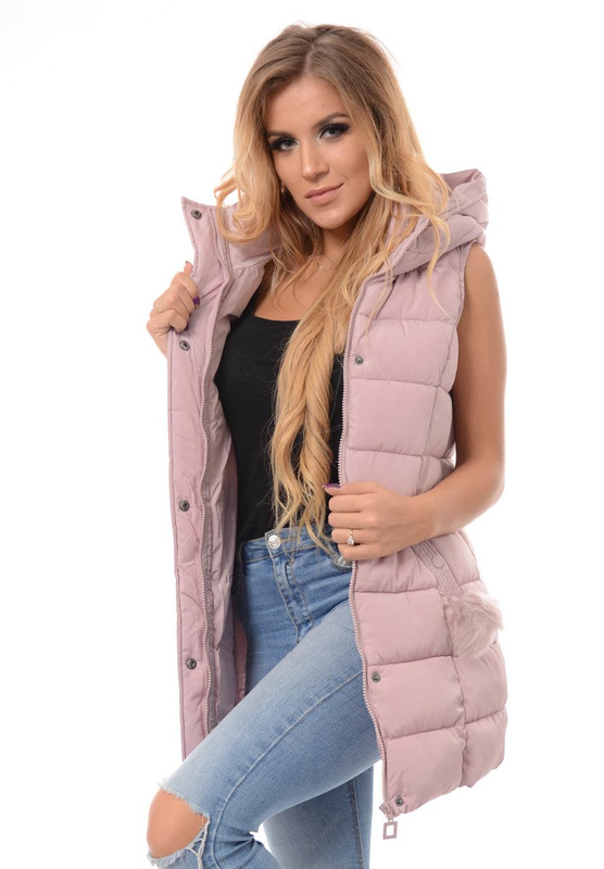 Damska Kamizelka Bezrękawnik Różowy