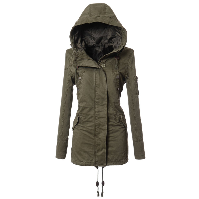 Damska Parka Kurtka Zimowa 2w1 Zielona