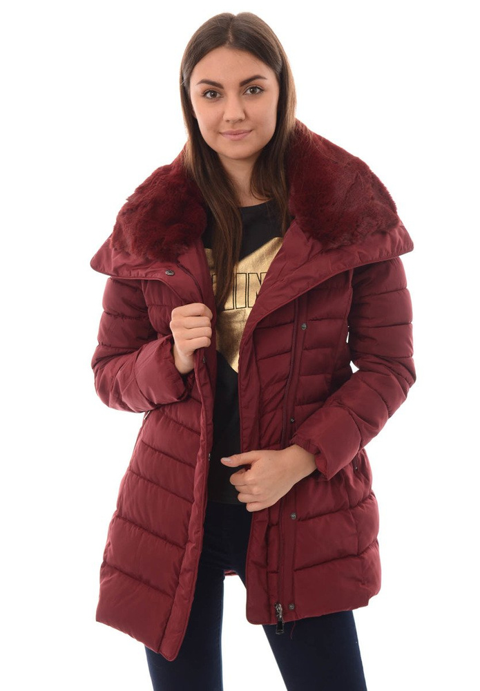 Damska Zimowa Kurtka Ortalionowa Żaneta Bordowa
